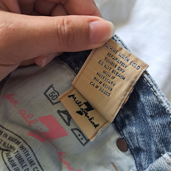 🔴3/$15 7 for all mankind | Womens light blue distressed boot cut jean 26 - Picture 15 of 16